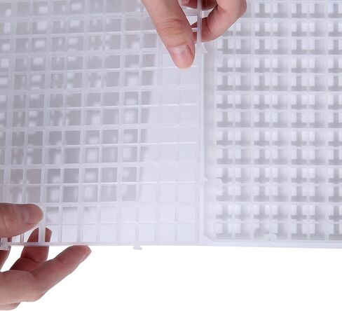 Aquarium Fish Tank Bottom Isolation 4 Pcs, Plastic Egg Crate Grid Divider Tray Egg (L 4pcs Black) in Saudi Arabia