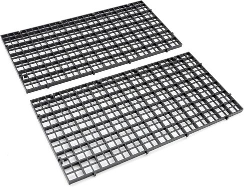 Aquarium Fish Tank Bottom Isolation 4 Pcs, Plastic Egg Crate Grid Divider Tray Egg (L 4pcs Black) in Saudi Arabia