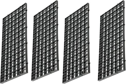 Aquarium Fish Tank Bottom Isolation 4 Pcs, Plastic Egg Crate Grid Divider Tray Egg (L 4pcs Black) in Saudi Arabia