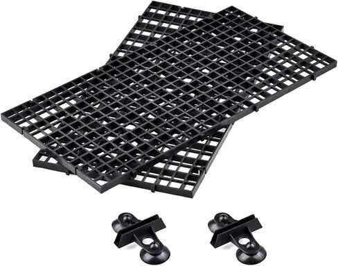 WEAVERBIRD 2 Pcs Aquarium Divider Tray Plastic Grid Divider Tray Egg Crate for Aquarium Fish Tank Bottom Isolation, Black in Kuwait