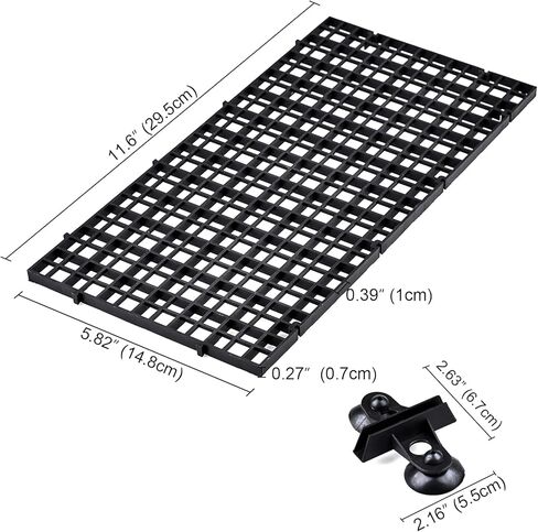 WEAVERBIRD 2 Pcs Aquarium Divider Tray Plastic Grid Divider Tray Egg Crate for Aquarium Fish Tank Bottom Isolation, Black in Kuwait