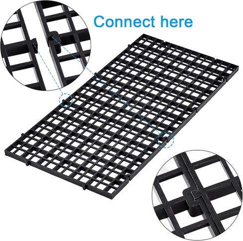 WEAVERBIRD 2 Pcs Aquarium Divider Tray Plastic Grid Divider Tray Egg Crate for Aquarium Fish Tank Bottom Isolation, Black in Kuwait