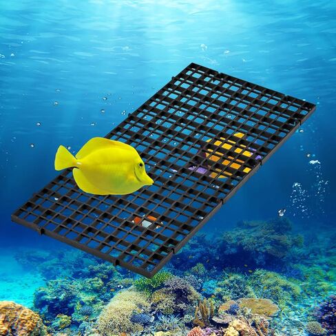 WEAVERBIRD 2 Pcs Aquarium Divider Tray Plastic Grid Divider Tray Egg Crate for Aquarium Fish Tank Bottom Isolation, Black in Kuwait