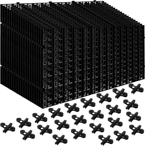 18Pcs Aquarium Fish Tank Divider Plastic Egg Crate Aquarium Filter Bottom Tray Grid Isolation Board Partition Net Pane Separator for Mixed Breeding Light Diffuser 24Pcs Sucker Clips Suction Cups,Black in Kuwait