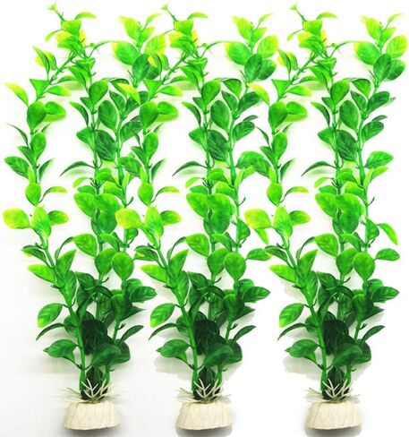 3Pcs Aquarium Plants Plastic Green, Artificial Fish Tank Plants Decorations Simulate Water Plants Aquarium Landscape for Fish Tank Decor in Saudi Arabia