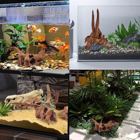 PINVNBY Natural Driftwood for Aquarium Decor Fish Tank Decorations Reptile Decor Driftwood Decor, 3 Pieces 7"-13" Assorted Driftwood Branch in Kuwait
