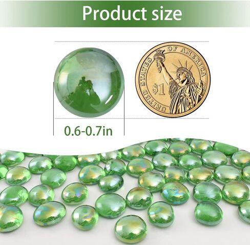 HUIANER Flat Glass Marbles 1lb, 100PCS Red Flat Gems Glass Beads for Vase Filler Garden Aquarium Tank Pebbles Table Floral Decoration in Saudi Arabia