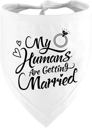 Engagement Gift, My Humans are Getting Married Dog Bandana, Wedding Photo Prop, Pet Scarf, Dog Engagement Announcement, Pet Accessories (Black) in Saudi Arabia