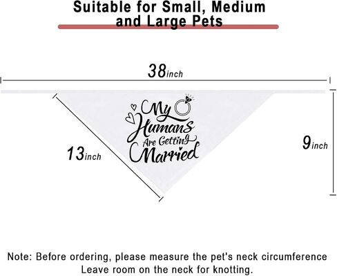 Engagement Gift, My Humans are Getting Married Dog Bandana, Wedding Photo Prop, Pet Scarf, Dog Engagement Announcement, Pet Accessories (Black) in Saudi Arabia