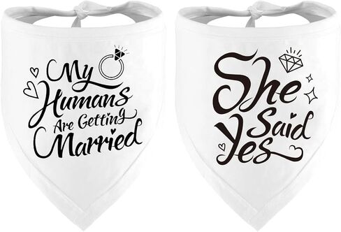 Engagement Gift, My Humans are Getting Married Dog Bandana, Wedding Photo Prop, Pet Scarf, Dog Engagement Announcement, Pet Accessories (Black) in Saudi Arabia