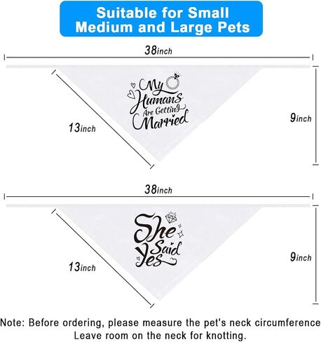 Engagement Gift, My Humans are Getting Married Dog Bandana, Wedding Photo Prop, Pet Scarf, Dog Engagement Announcement, Pet Accessories (Black) in Saudi Arabia