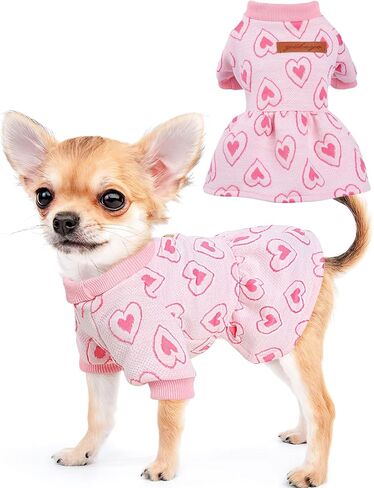 Plaid Dog Harness Dress and Leash Set, Fleece Puppy Sweater, Fall Winter Warm Pet Clothes with D Ring, Chihuahua Puppy Clothes for Small Dogs Girl Boy Winter Pet Dress XXS in Saudi Arabia