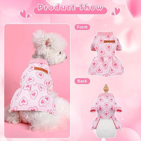 Plaid Dog Harness Dress and Leash Set, Fleece Puppy Sweater, Fall Winter Warm Pet Clothes with D Ring, Chihuahua Puppy Clothes for Small Dogs Girl Boy Winter Pet Dress XXS in Saudi Arabia