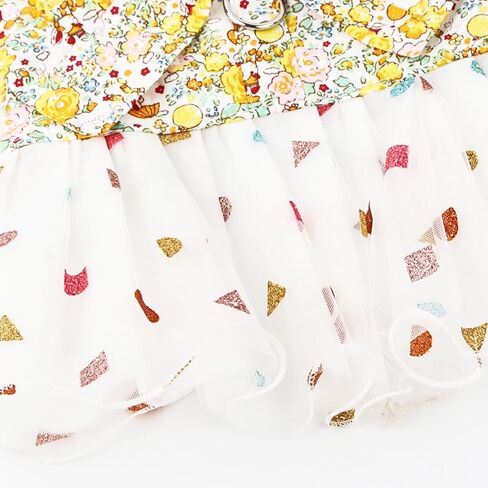 فستان زهري للكلاب، تنورة توتو، وقبعة شمسية مسامية شبكية مع فتحات للأذن للكلاب الصغيرة والمتوسطة، وعطلات الكريسماس، وحفلات أعياد الميلاد (أصفر، L) in Kuwait