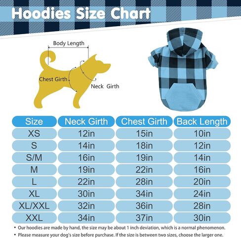 KOOLTAIL Plaid Dog Hoodie Pet Clothes Sweater with Hat and Pocket for Small Medium Large Size Dogs, Soft Winter Warm Dog Cold Weather Coat, Fleece Fall Dog Hooded Sweatshirt for Puppy Cats, Red XL in Kuwait