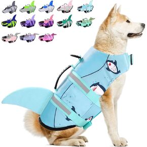 Dog Life Jacket - Mermaid Life Vest for Swimming Boating - Pet Lifejacket Swimsuit with Rescue Handle - High Flotation Lifesaver Preserver for Small Medium Large Dogs, Purple Mermaid L