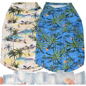 Dog Hawaiian Shirts,Wettable Water, Instant Cooling, Air-mesh Fabric Dog UV Shirt,Dog Cooling Shirts,Quick Dry Sun T-Shirt for Small Medium Large Dog Breed,Girl Boy Dogs Outfit,2Pack. in Kuwait