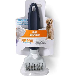 فرشاة التدليك المرنة من FurReal Cat | فرشاة مرنة للقطط لتنظيف وتدليك قطتك | فرشاة القطط ذات الرأس المرن اللطيف تعمل على فك الحصائر العنيدة وإزالة الفراء السائب، باللون الأزرق