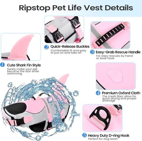 Bess Bridal Dog Life Jacket - Shark Safety Vest for Swimming & Boating in Kuwait