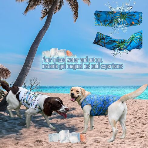 Dog Hawaiian Shirts,Wettable Water, Instant Cooling, Air-mesh Fabric Dog UV Shirt,Dog Cooling Shirts,Quick Dry Sun T-Shirt for Small Medium Large Dog Breed,Girl Boy Dogs Outfit,2Pack. in Kuwait