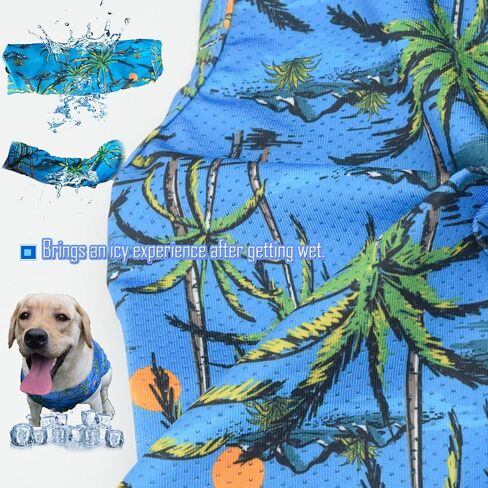Dog Hawaiian Shirts,Wettable Water, Instant Cooling, Air-mesh Fabric Dog UV Shirt,Dog Cooling Shirts,Quick Dry Sun T-Shirt for Small Medium Large Dog Breed,Girl Boy Dogs Outfit,2Pack. in Kuwait