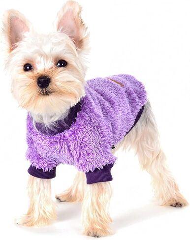 Dog Sweater Sweaters for Small Dogs Girl Purple Fleece Clothes Winter Soft Thickening Warm Puppy Boy Teacup Yorkie Chihuahua (XXS,Pink) in Kuwait