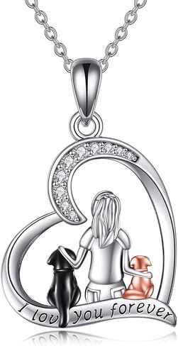 YFN Dog Pendant Necklace for Women Girls 925 Sterling Silver Pet Animal Memorial Jewelry Gifts for Dog Lovers in Saudi Arabia