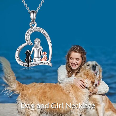 YFN Dog Pendant Necklace for Women Girls 925 Sterling Silver Pet Animal Memorial Jewelry Gifts for Dog Lovers in Saudi Arabia