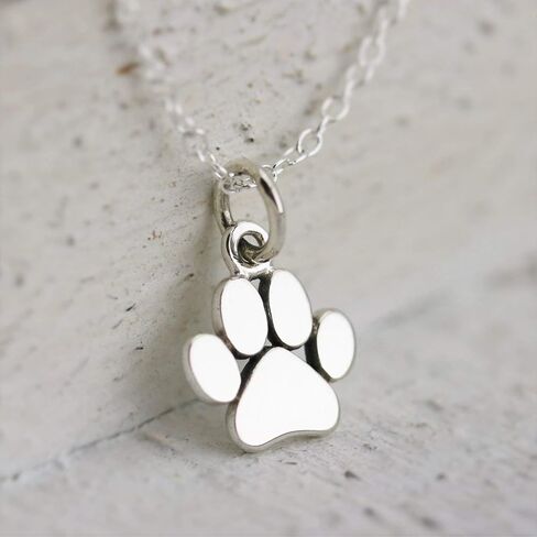 NOUMANDA Cute Paw Print Pendant Necklace Dog Necklace Cat Dog Two Tone Pubby Pet Animals Necklace for Women 18'' in Saudi Arabia