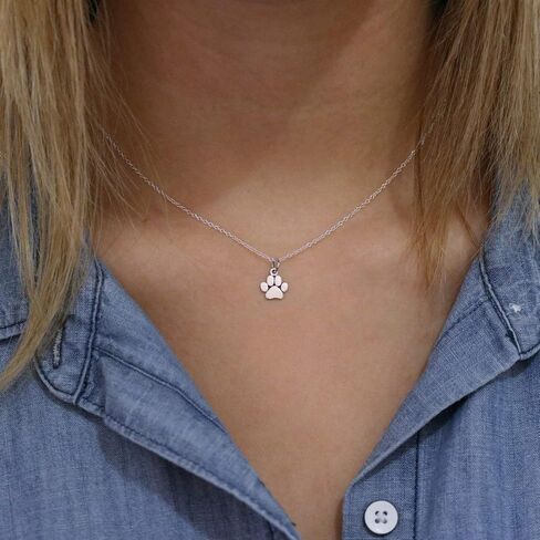 NOUMANDA Cute Paw Print Pendant Necklace Dog Necklace Cat Dog Two Tone Pubby Pet Animals Necklace for Women 18'' in Saudi Arabia