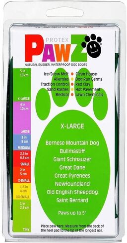 PawZ Rubber Dog Boots for Paws up to 3", 24 Total (2 Packs of 12) - All-Weather Dog Booties for Hot Pavement, Snow, Mud, and Rain - Waterproof, Anti Slip Dog Socks - Medium, Blue in Saudi Arabia