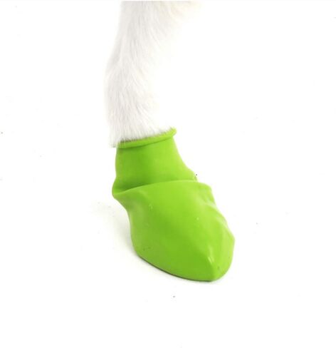 PawZ Rubber Dog Boots for Paws up to 3", 24 Total (2 Packs of 12) - All-Weather Dog Booties for Hot Pavement, Snow, Mud, and Rain - Waterproof, Anti Slip Dog Socks - Medium, Blue in Saudi Arabia