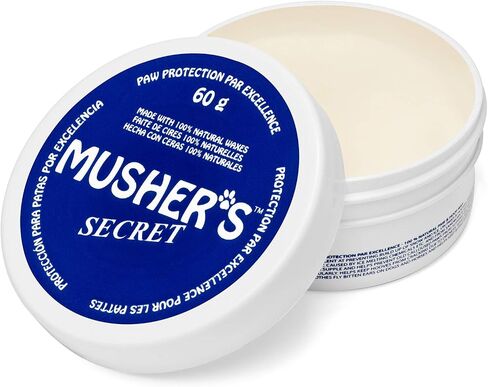 Musher's Secret Dog Paw Wax 60 g (2.1 oz) - Moisturizing Dog Paw Balm that Creates an Invisible Barrier That Protects and Heals Dry Cracked Paws - All-Natural with Vitamin E and Food-Grade Ingredients in Saudi Arabia