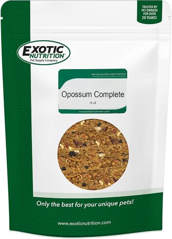 Exotic Nutrition Opossum Complete - Nutritionally Complete Healthy Pellet Diet - Food for Short-Tailed & Virginia Opossums (1 lb.) in Kuwait