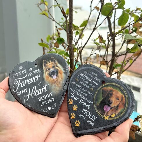 Pawfect House You're Always in My Heart - Personalized Memorial Garden Slate & Hook - Cemetery Decorations for Grave, Dog Memorial Gifts, Loss of Dog Sympathy Gift, Dog Memorial Stone in Kuwait