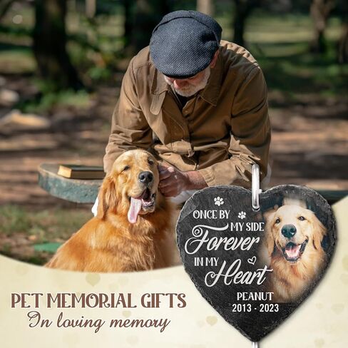 Pawfect House You're Always in My Heart - Personalized Memorial Garden Slate & Hook - Cemetery Decorations for Grave, Dog Memorial Gifts, Loss of Dog Sympathy Gift, Dog Memorial Stone in Kuwait