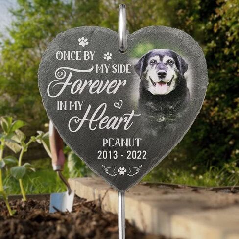 Pawfect House You're Always in My Heart - Personalized Memorial Garden Slate & Hook - Cemetery Decorations for Grave, Dog Memorial Gifts, Loss of Dog Sympathy Gift, Dog Memorial Stone in Kuwait