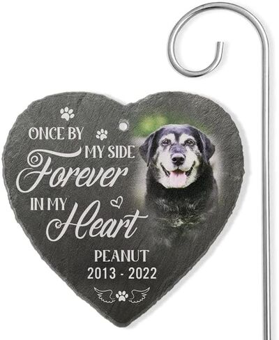 Pawfect House You're Always in My Heart - Personalized Memorial Garden Slate & Hook - Cemetery Decorations for Grave, Dog Memorial Gifts, Loss of Dog Sympathy Gift, Dog Memorial Stone in Kuwait