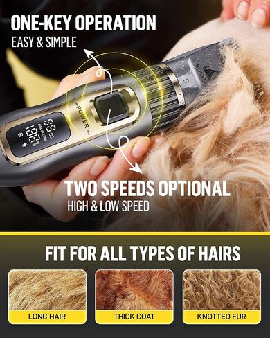 Dog Clippers, Dog Grooming Kit Cordless Noiseless Dog Grooming Clippers Professional Rechargeable Dog Trimmer Electric Hair Clippers for Thick Coats Pets Dogs Cats in Kuwait
