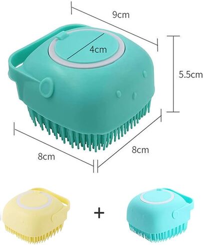 Dog Cat Bath Brush Comb Silicone Rubber Dog Grooming Brush Silicone Puppy Massage Brush Hair Fur Grooming Cleaning Brush Soft Shampoo Dispenser in Saudi Arabia