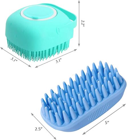 Dog Cat Bath Brush Comb Silicone Rubber Dog Grooming Brush Silicone Puppy Massage Brush Hair Fur Grooming Cleaning Brush Soft Shampoo Dispenser in Saudi Arabia