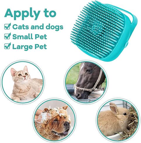Dog Cat Bath Brush Comb Silicone Rubber Dog Grooming Brush Silicone Puppy Massage Brush Hair Fur Grooming Cleaning Brush Soft Shampoo Dispenser in Saudi Arabia
