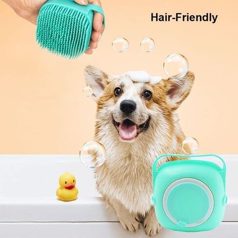 Dog Cat Bath Brush Comb Silicone Rubber Dog Grooming Brush Silicone Puppy Massage Brush Hair Fur Grooming Cleaning Brush Soft Shampoo Dispenser in Saudi Arabia