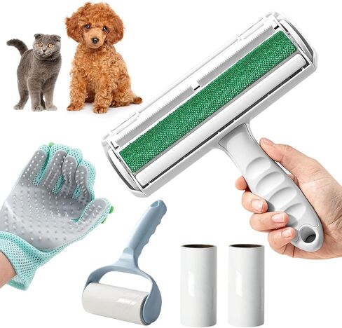 مجموعة إزالة شعر الحيوانات الأليفة من Maiguangta، أسطوانة الوبر لشعر الحيوانات الأليفة، وقفازات العناية بالقطط والكلاب، مزيل شعر الأريكة والأثاث والسجاد ومقاعد السيارات والملابس (5 في 1) in Kuwait