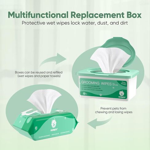 Natural Pet Grooming Wipes, 100 Fresh Counts, Extra Moist & Thick for Dogs & Cats, Puppies & Kittens(Pack of 2) in Saudi Arabia