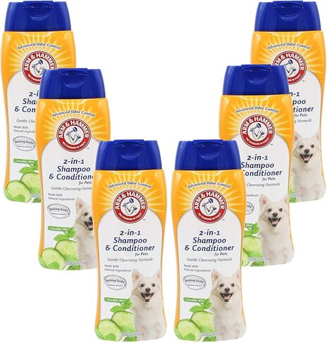 Arm & Hammer for Pets 2-In-1 Shampoo & Conditioner for Dogs | Dog Shampoo & Conditioner in One | Cucumber Mint, 20 Ounce Bottle Dog Shampoo and Conditioner for All Dogs in Kuwait