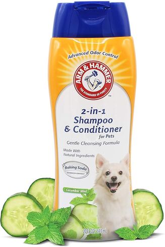 Arm & Hammer for Pets 2-In-1 Shampoo & Conditioner for Dogs | Dog Shampoo & Conditioner in One | Cucumber Mint, 20 Ounce Bottle Dog Shampoo and Conditioner for All Dogs in Kuwait