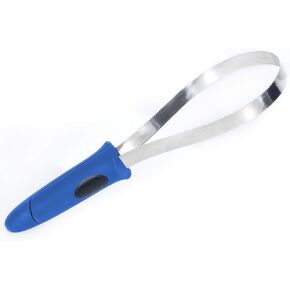 Dual-Sided Shedding Blade with Stainless Steel Blade De-Shedding Tool for All Dog Coat Types- Soft Touch Grip (Burgundy)
