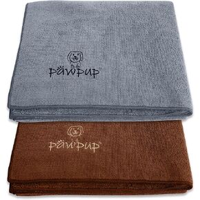 PAWPUP Dog Towel Super Absorbent - Pack of 2 - Quick Drying Super Soft Microfiber Pet Towel for Dogs, Cats and Other Pets