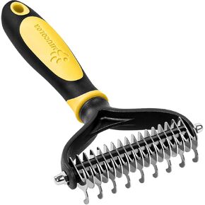 MIU COLOR Pet Grooming Brush, Undercoat Rake for Dogs & Cats, Professional Deshedding Brush and Dematting Tool, Extra Wide, 180mm, Blue